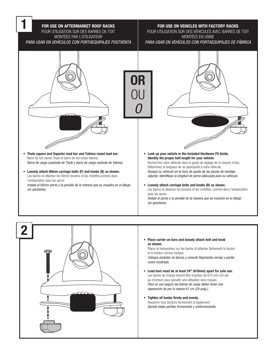1or ou o 2 | Thule 830 Stacker User Manual | Page 2 / 7