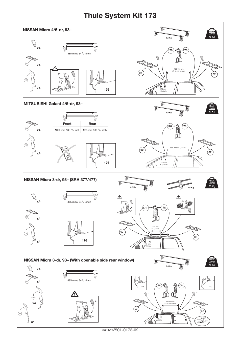 Thule 173 User Manual | 1 page