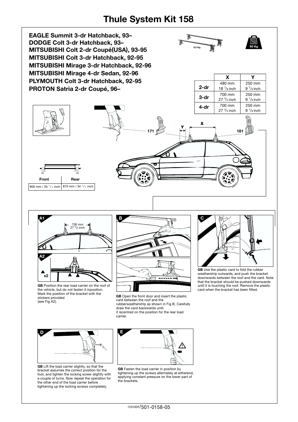 Thule 158 User Manual | 1 page