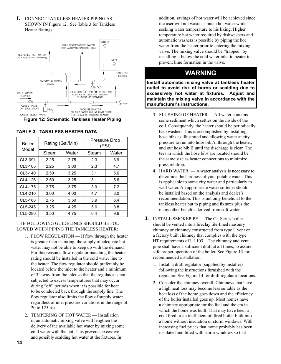 Warning | The New Yorker Store Cast Iron-Oil Fired Boiler CL User Manual | Page 14 / 52