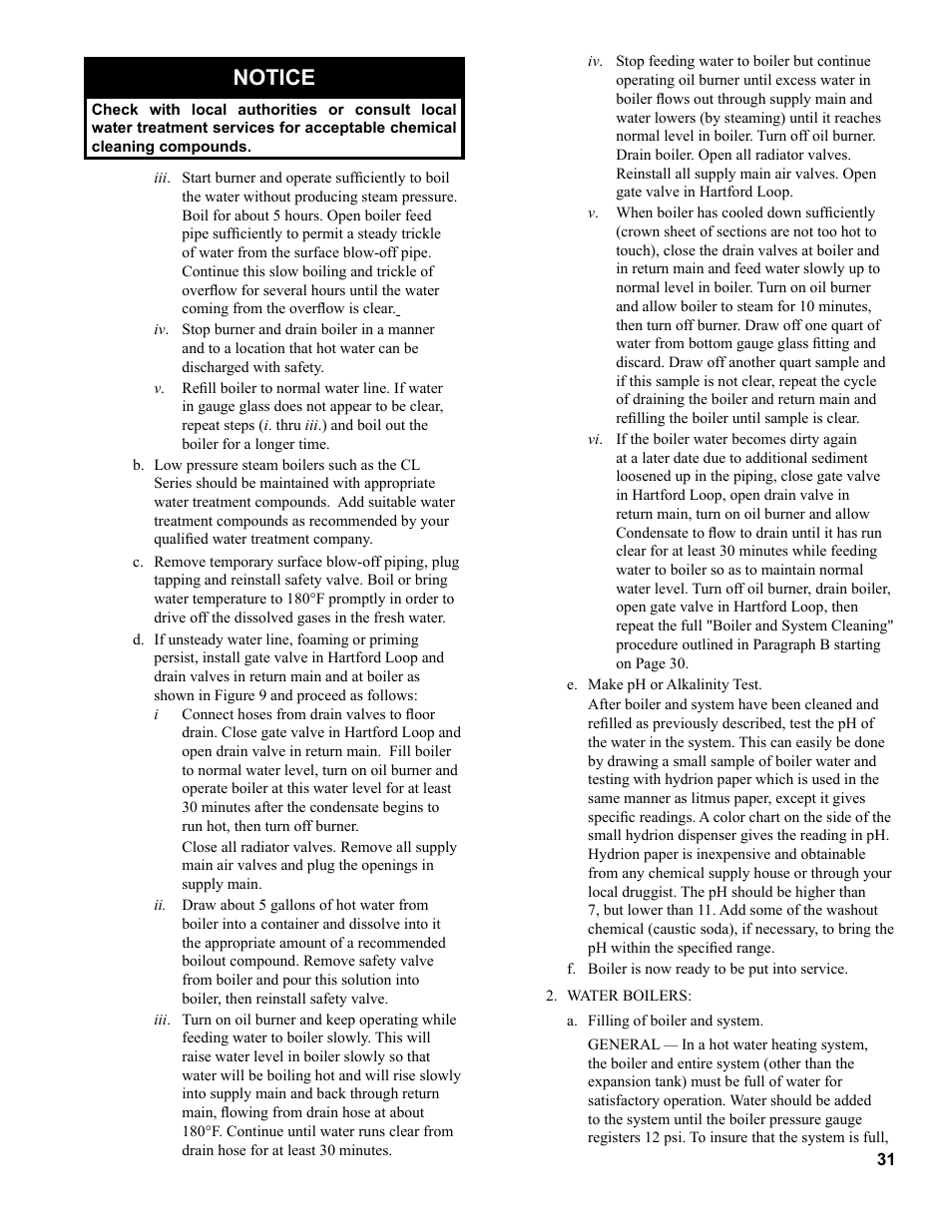 Notice | The New Yorker Store Cast Iron-Oil Fired Boiler CL User Manual | Page 31 / 52