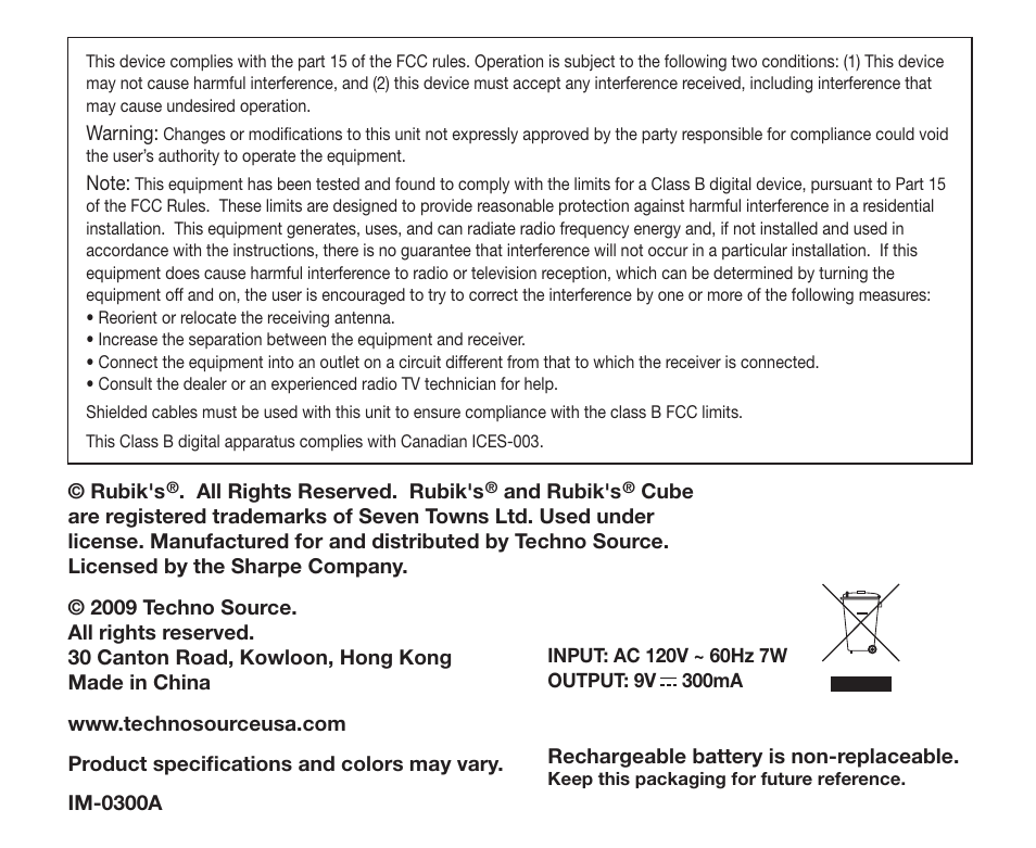 Techno Source Rubik's TouchCube User Manual | Page 2 / 15
