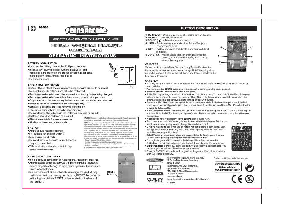 Techno Source 90630 User Manual | 1 page