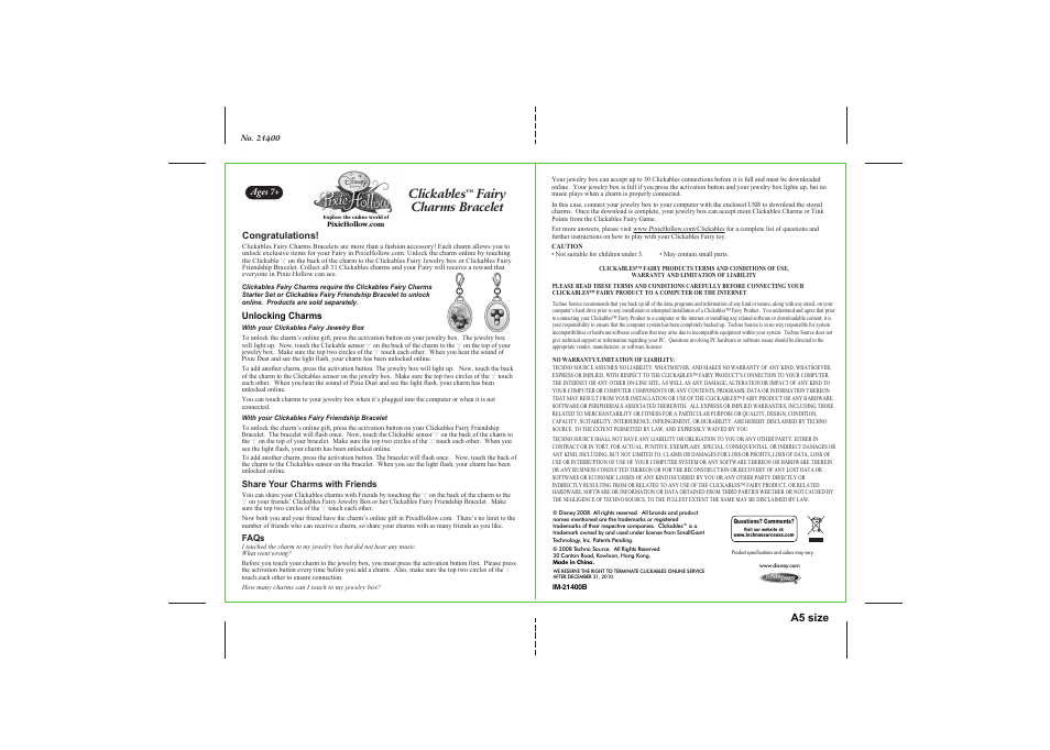 Techno Source Clickables IM-21400B User Manual | 1 page