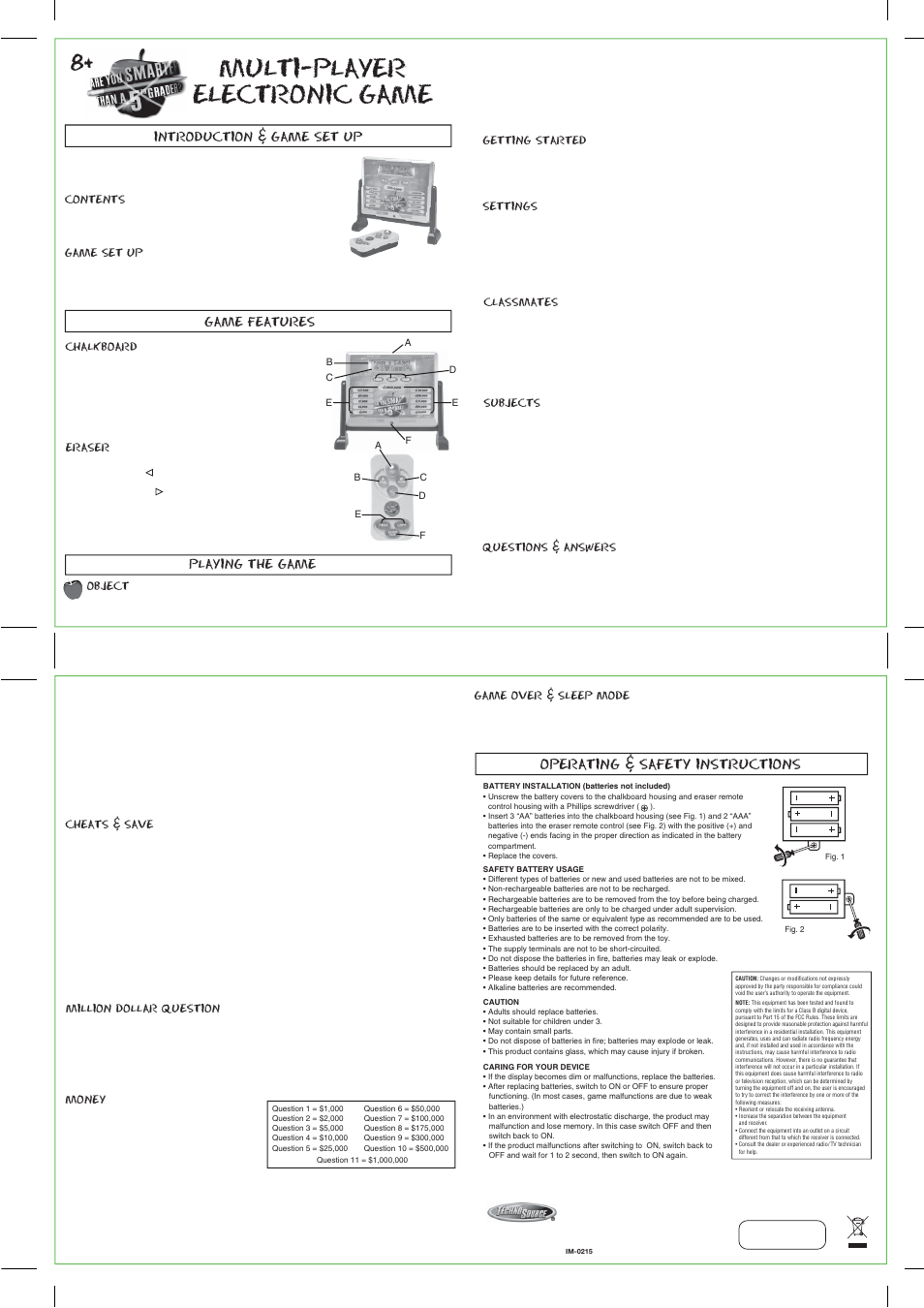 Techno Source 0215 MTG User Manual | 1 page