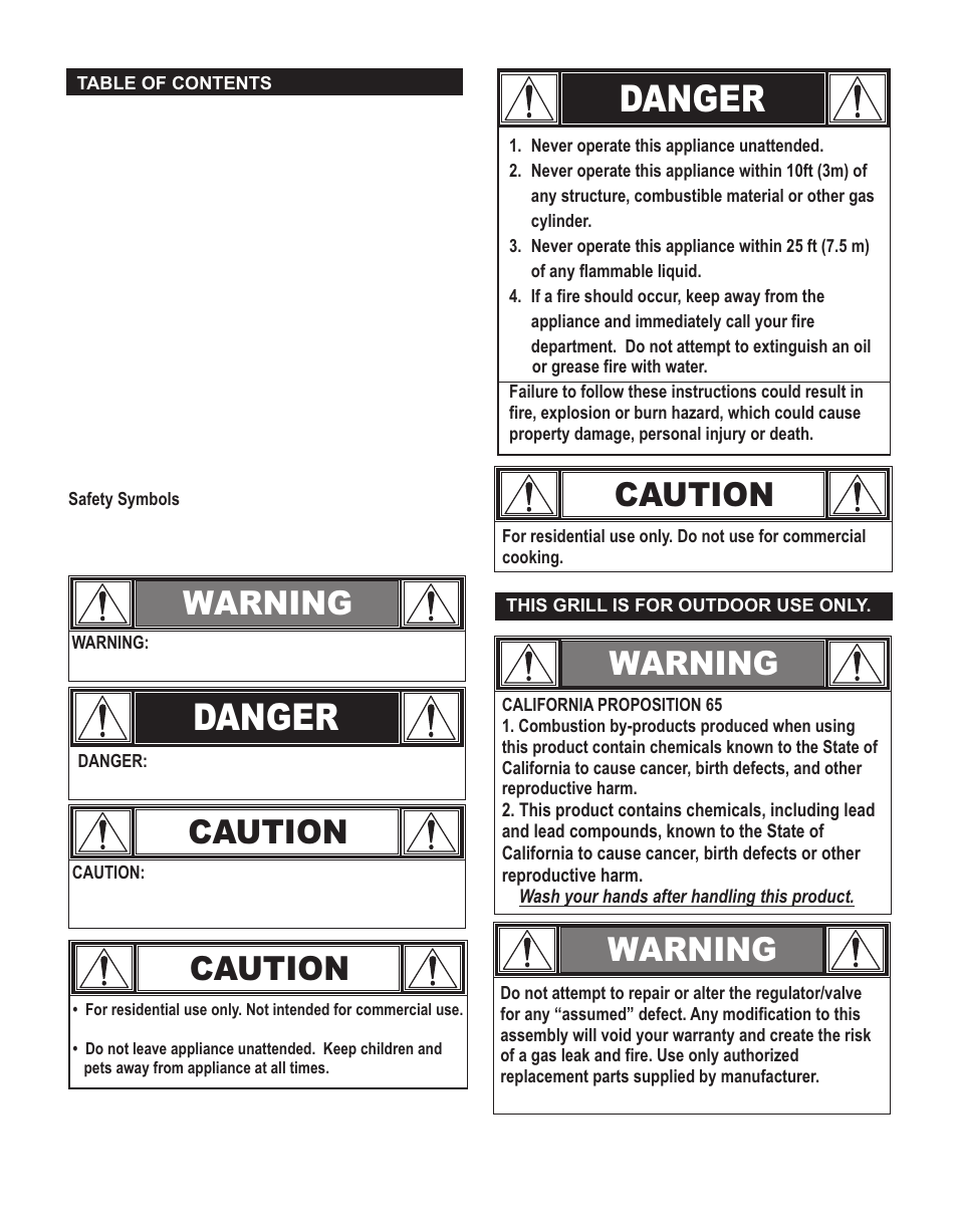 Danger, Warning, Caution | Caution warning | Thermos 4611118 User Manual | Page 2 / 16