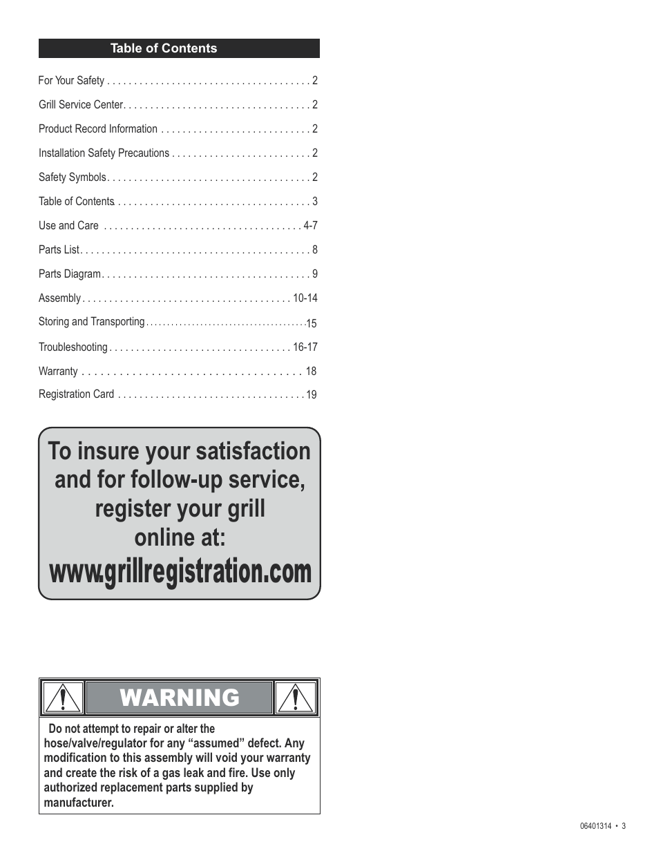 Warning | Thermos EXPRESS 06401314 User Manual | Page 3 / 20