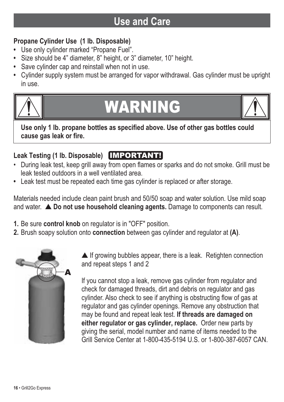 Warning, Use and care | Thermos EXPRESS 465630503 User Manual | Page 16 / 32