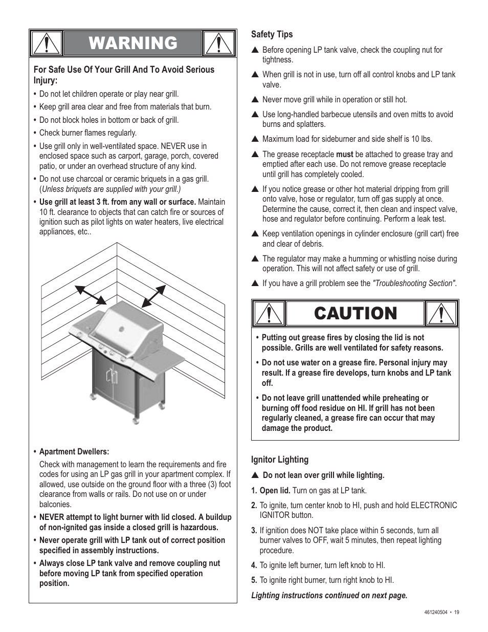 Warning, Caution | Thermos 461240504 User Manual | Page 19 / 28