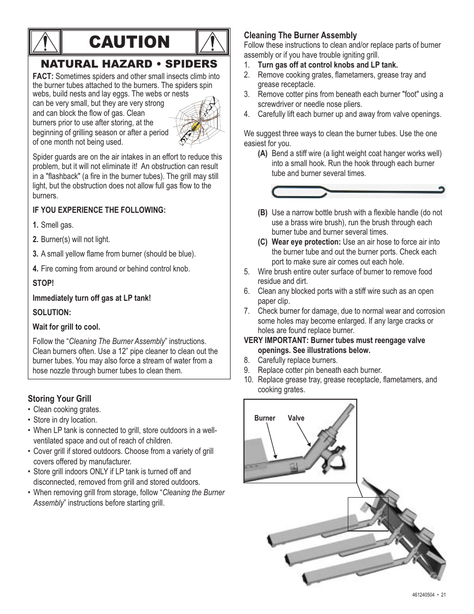Caution, Natural hazard • spiders | Thermos 461240504 User Manual | Page 21 / 28