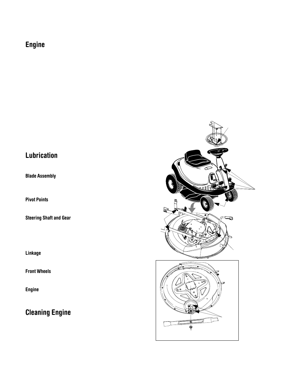 Engine, Lubrication, Cleaning engine | Troy-Bilt 13A-344-563 User Manual | Page 19 / 21