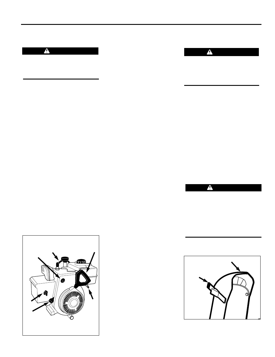 Warning caution, Warning | Troy-Bilt 42012 User Manual | Page 19 / 32