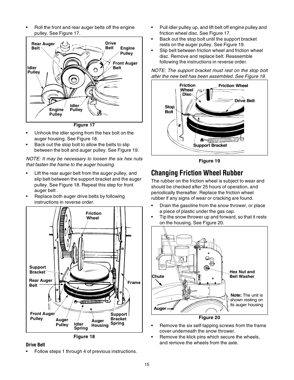 Changing friction wheel rubber | Troy-Bilt 7524 User Manual | Page 15 / 28