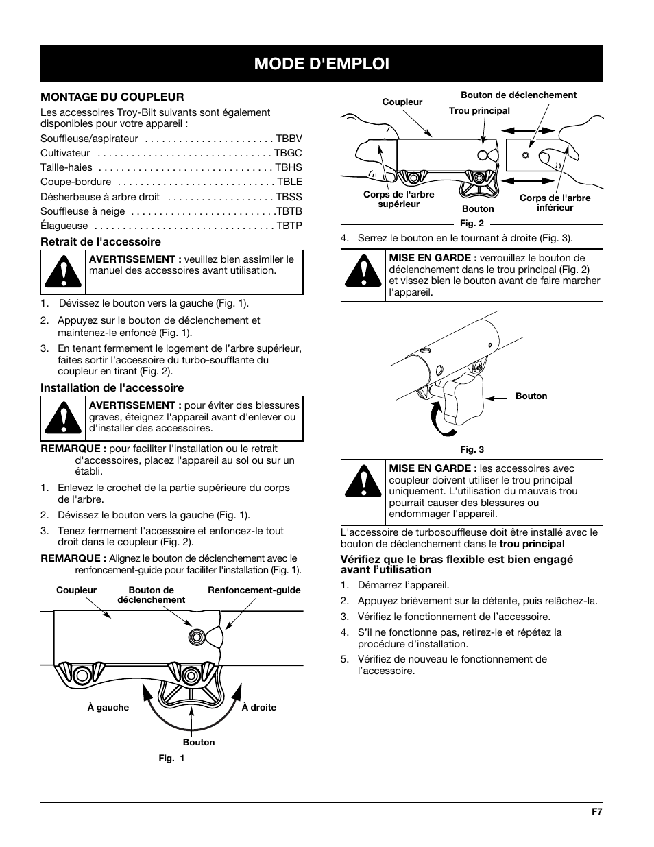 Mode d'emploi | Troy-Bilt TBTB User Manual | Page 19 / 36