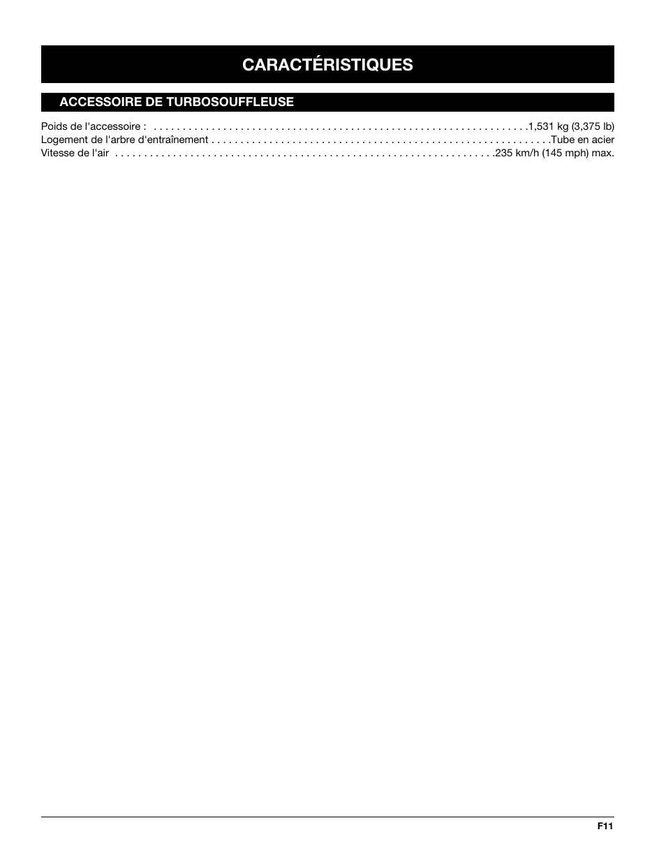 Caractéristiques | Troy-Bilt TBTB User Manual | Page 23 / 36