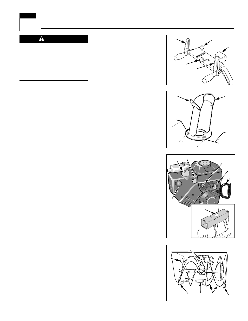 Features and controls, Warning | Troy-Bilt 42051 User Manual | Page 11 / 32