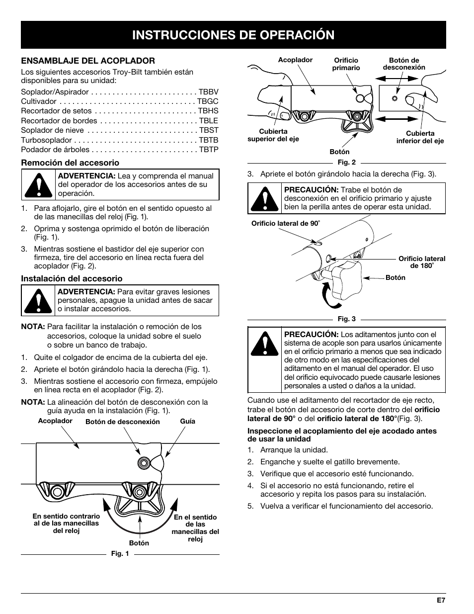 Instrucciones de operación | Troy-Bilt 769-00425A User Manual | Page 39 / 48