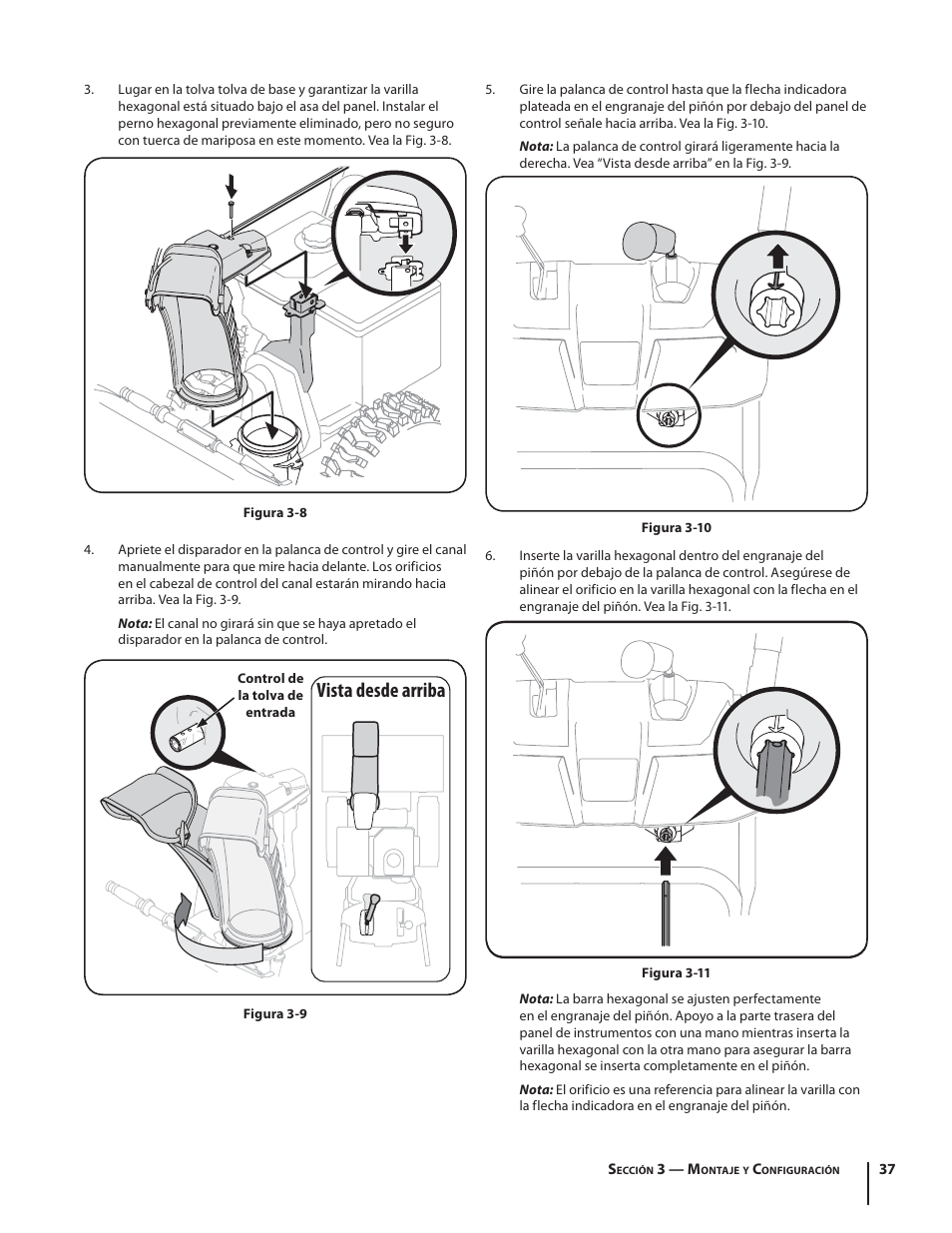 Vista desde arriba | Troy-Bilt 2410 User Manual | Page 37 / 56