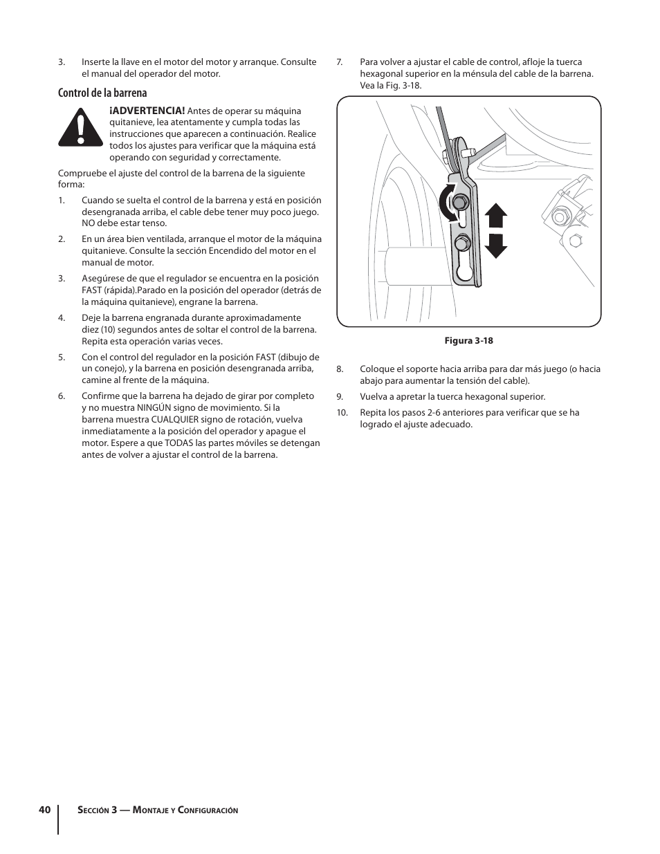 Control de la barrena | Troy-Bilt 2410 User Manual | Page 40 / 56