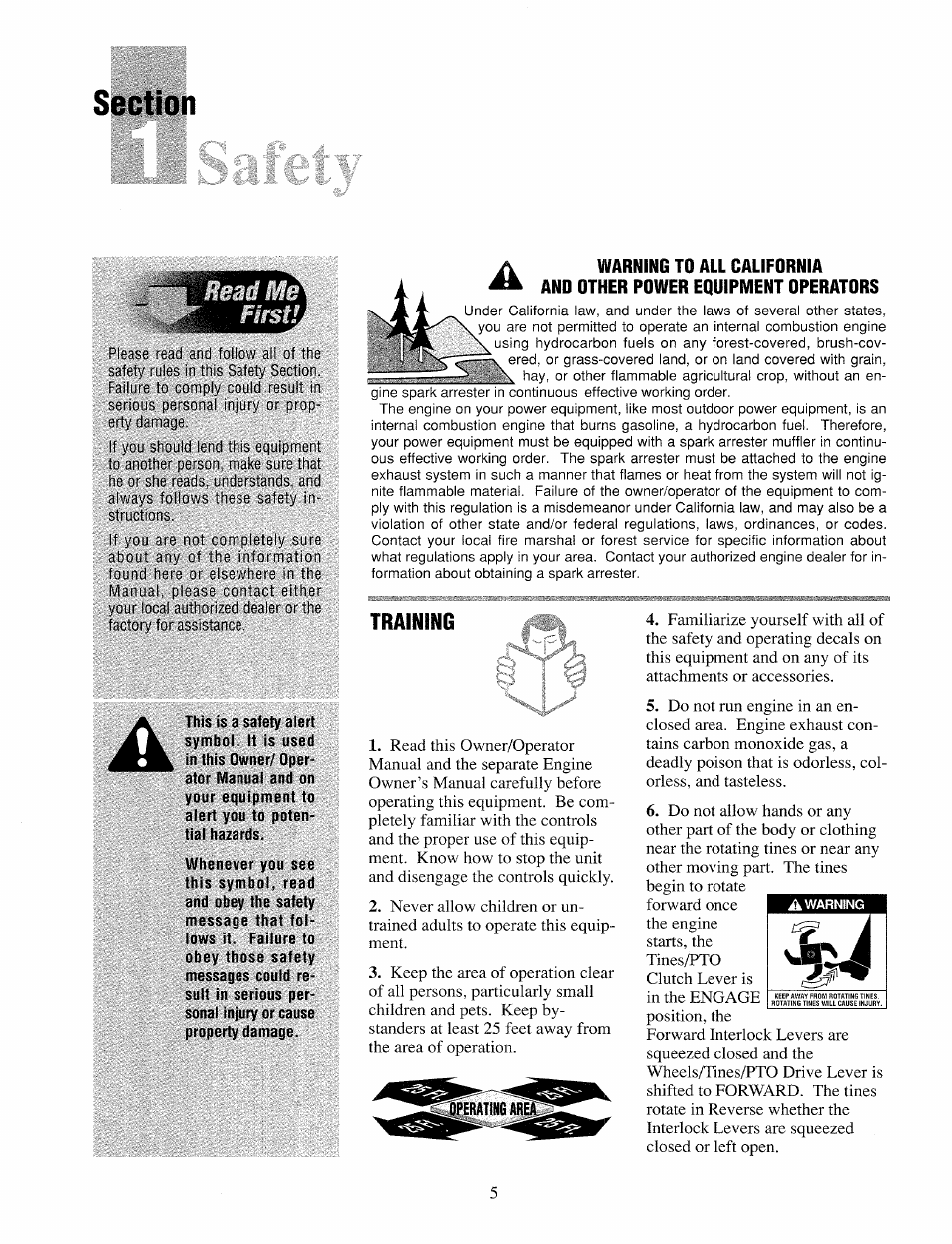 Training | Troy-Bilt 12069-7HP User Manual | Page 5 / 68