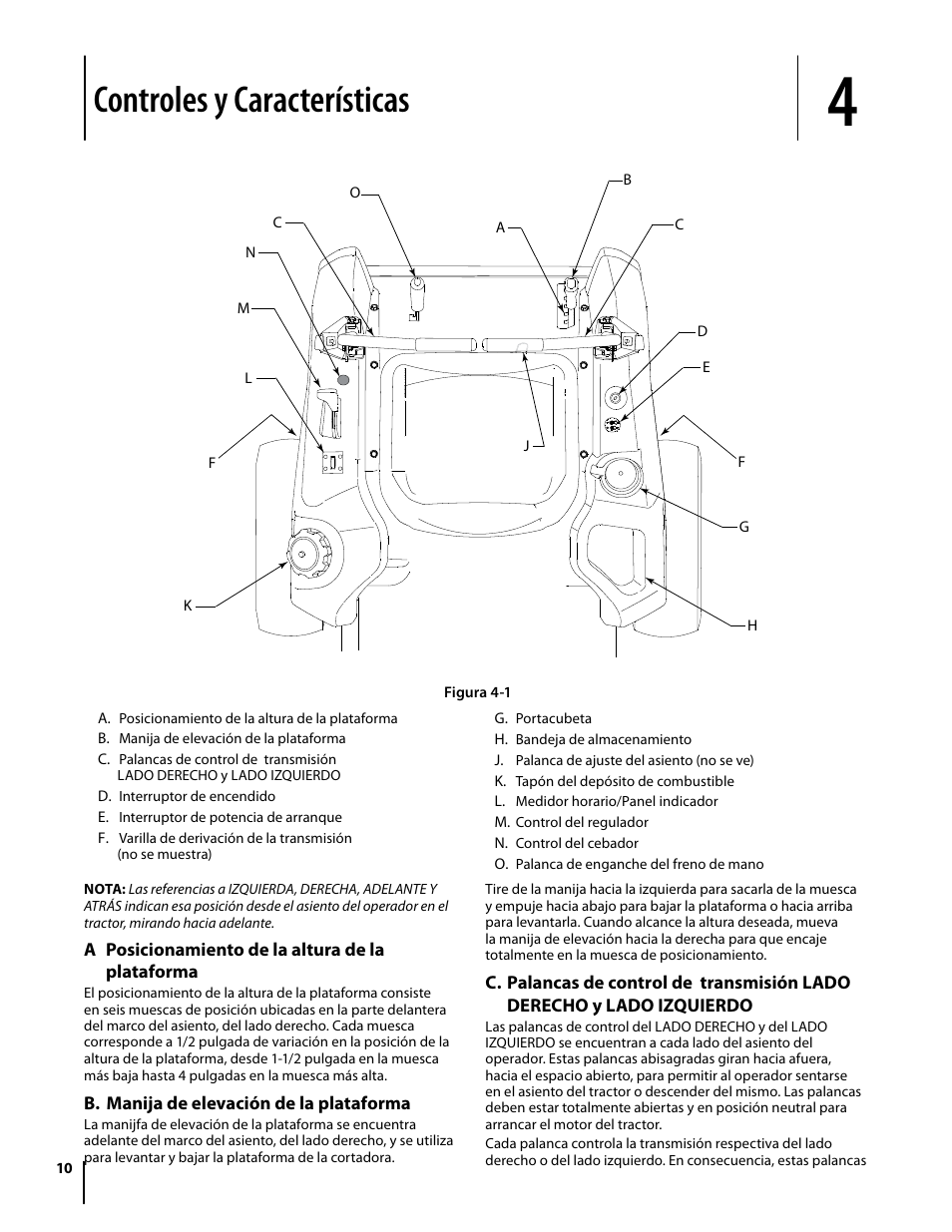 Controles y características | Troy-Bilt Mustang RZT User Manual | Page 46 / 72
