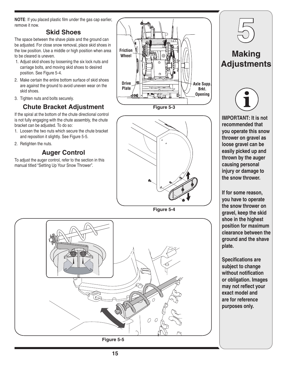 Making adjustments | Troy-Bilt 31AH9Q77766 User Manual | Page 15 / 32