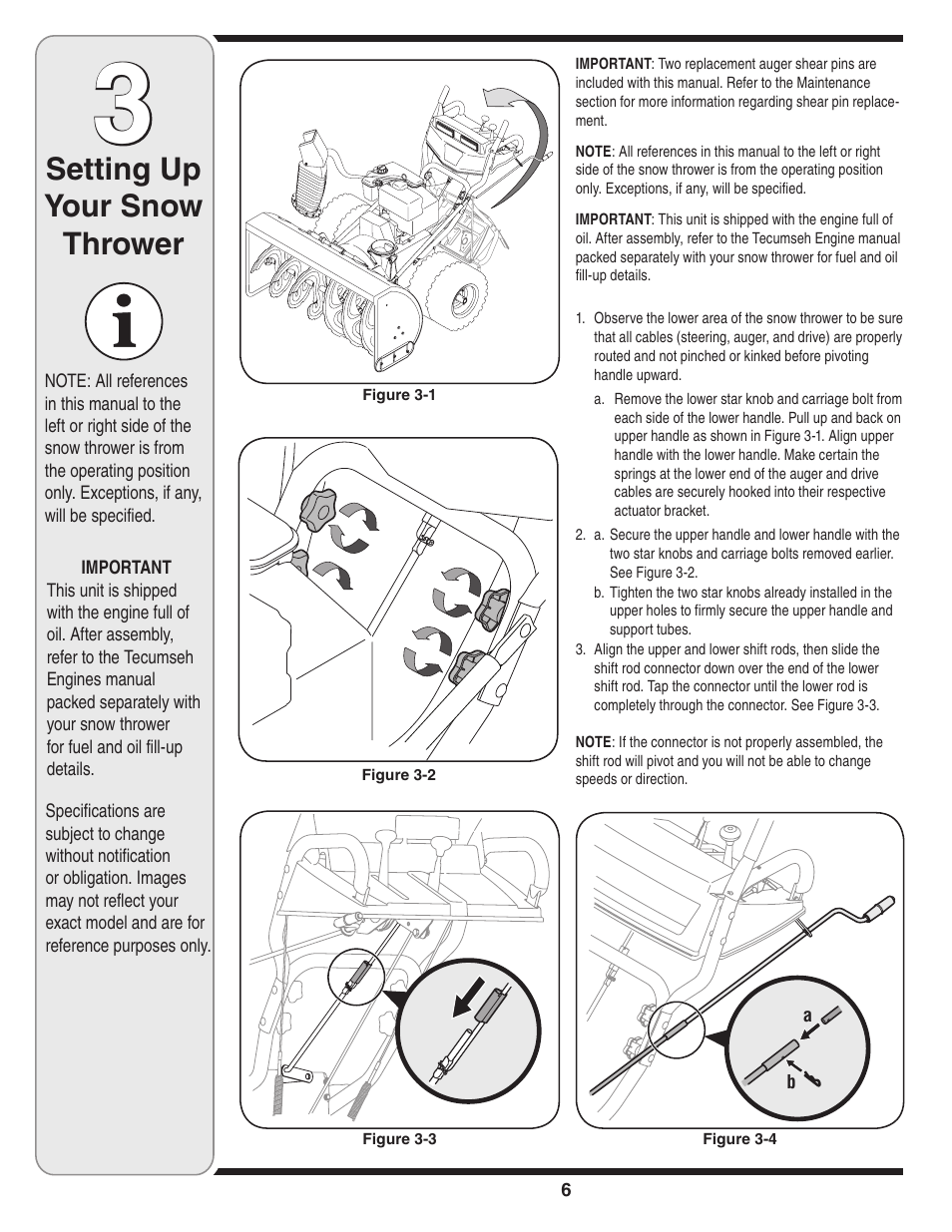 Setting up your snow thrower | Troy-Bilt 31AH9Q77766 User Manual | Page 6 / 32