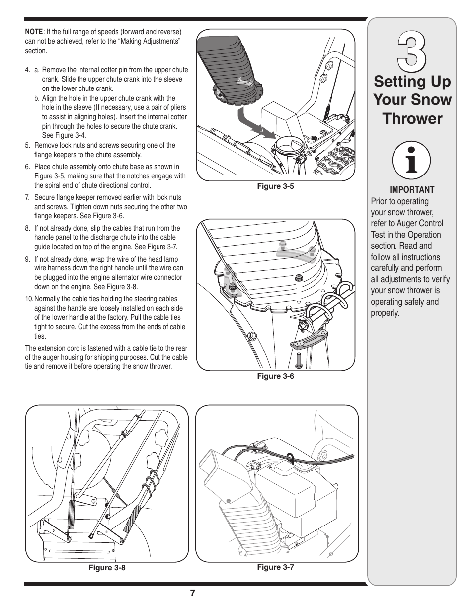 Setting up your snow thrower | Troy-Bilt 31AH9Q77766 User Manual | Page 7 / 32