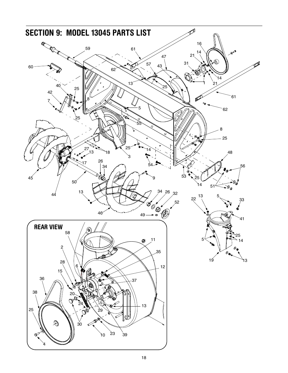 Rear view | Troy-Bilt 13045 User Manual | Page 18 / 28