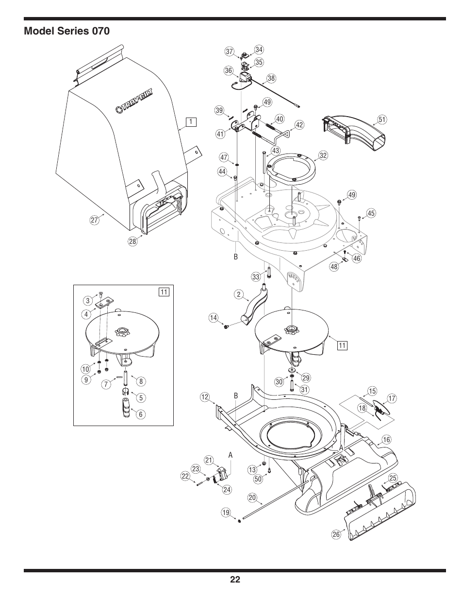 Model series 070 | Troy-Bilt 70 User Manual | Page 22 / 24