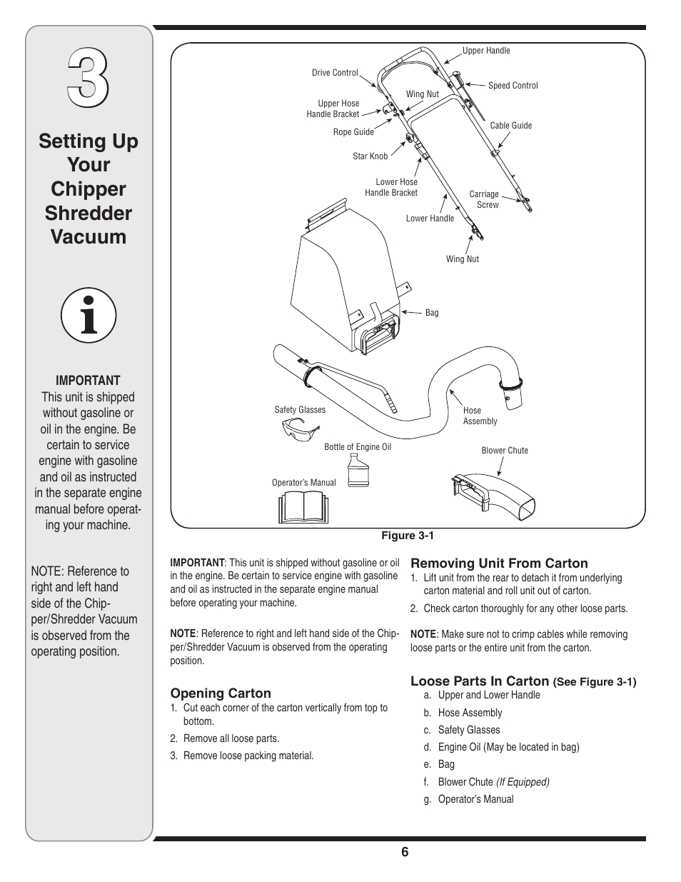 Setting up your chipper shredder vacuum | Troy-Bilt 70 User Manual | Page 6 / 24