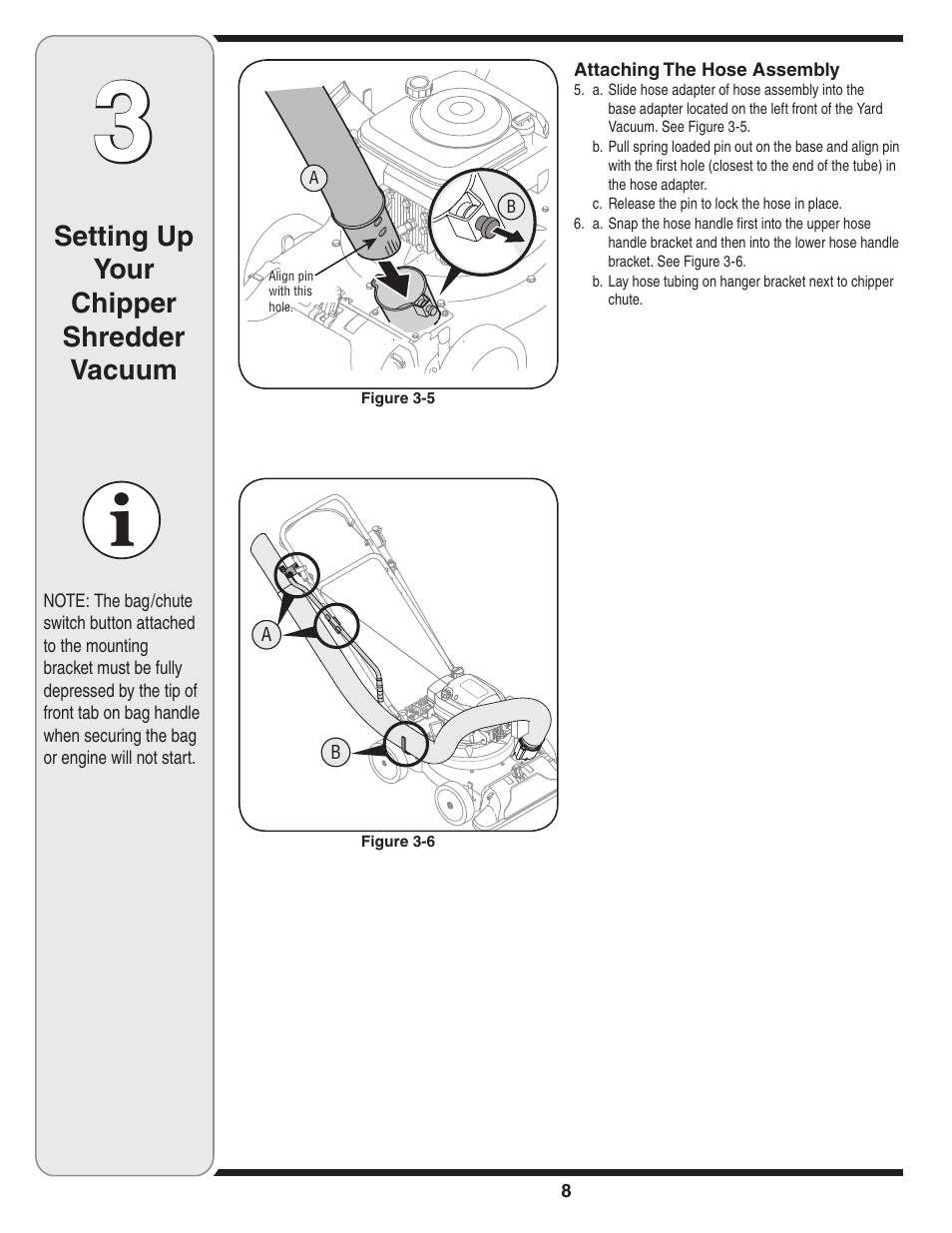 Setting up your chipper shredder vacuum | Troy-Bilt 70 User Manual | Page 8 / 24