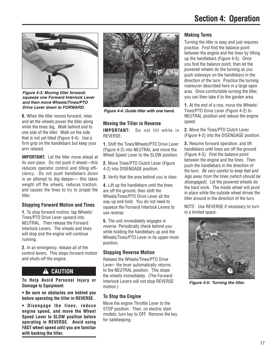 Caution | Troy-Bilt E683G-Big Red User Manual | Page 17 / 60