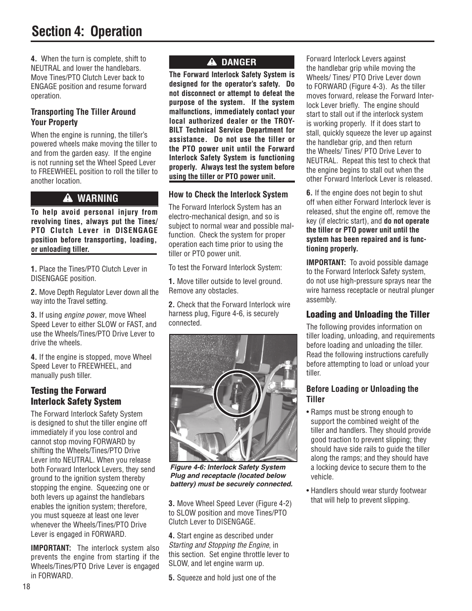 Warning | Troy-Bilt E683G-Big Red User Manual | Page 18 / 60