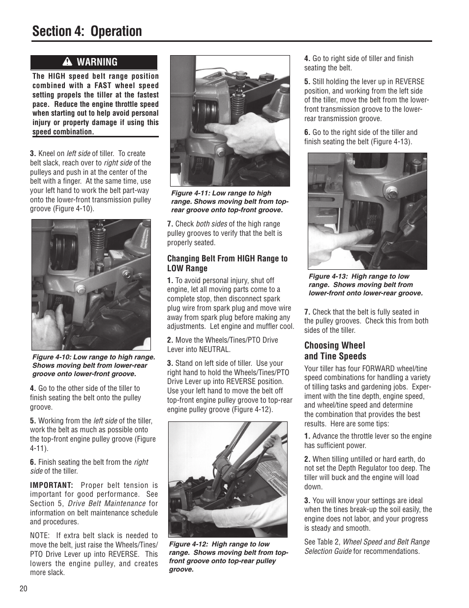 Warning | Troy-Bilt E683G-Big Red User Manual | Page 20 / 60