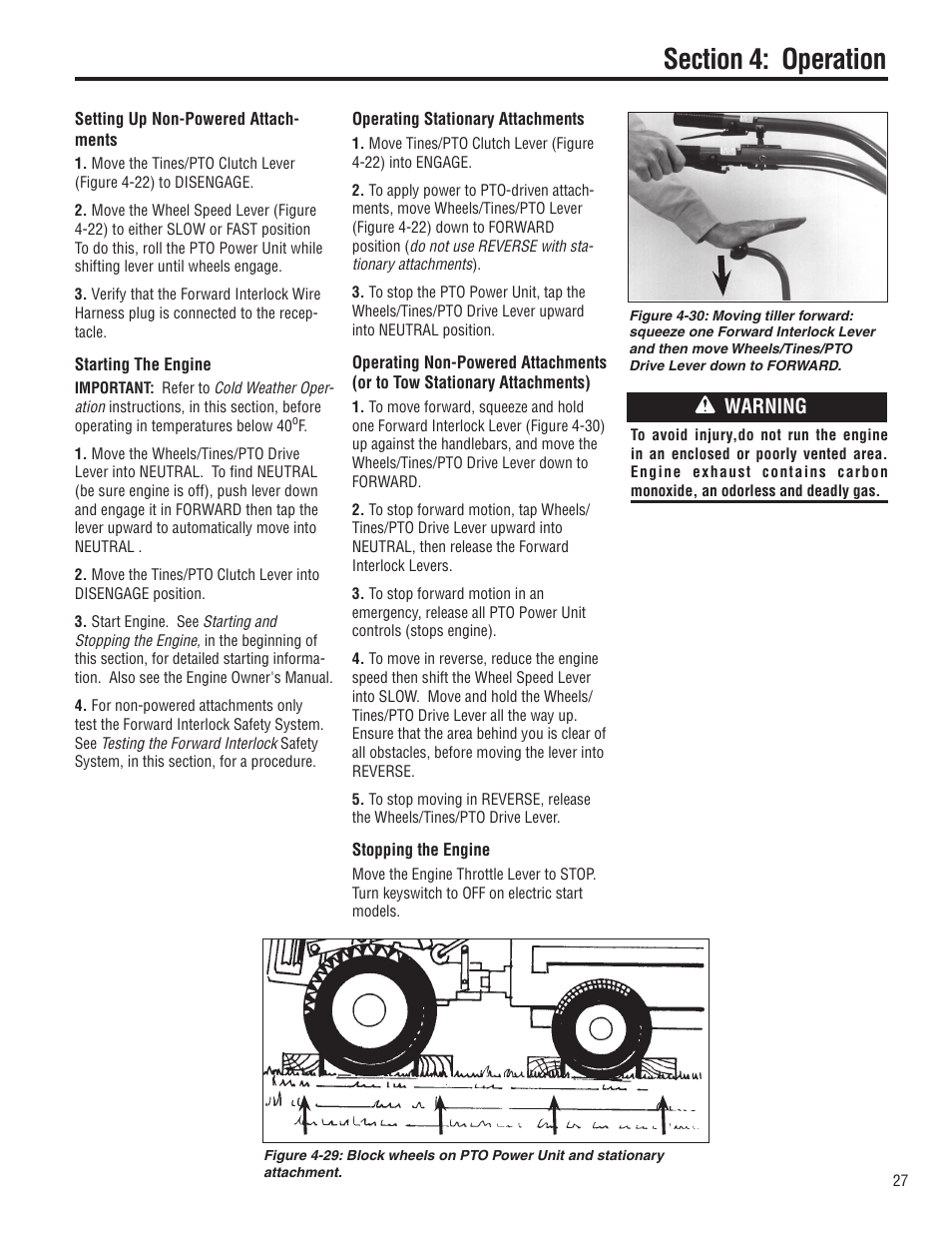 Warning | Troy-Bilt E683G-Big Red User Manual | Page 27 / 60
