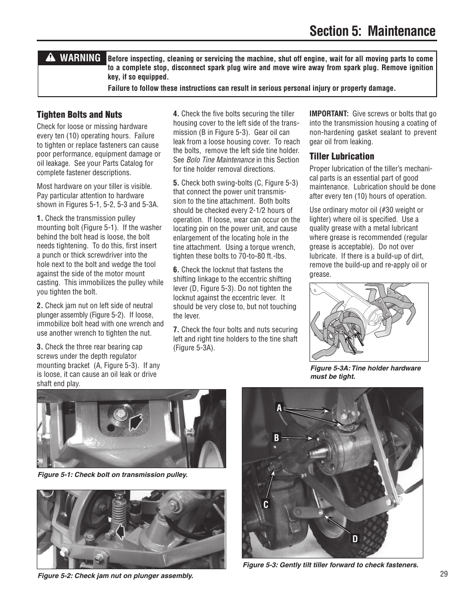 Warning | Troy-Bilt E683G-Big Red User Manual | Page 29 / 60