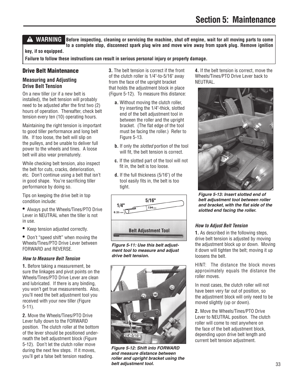 Warning | Troy-Bilt E683G-Big Red User Manual | Page 33 / 60