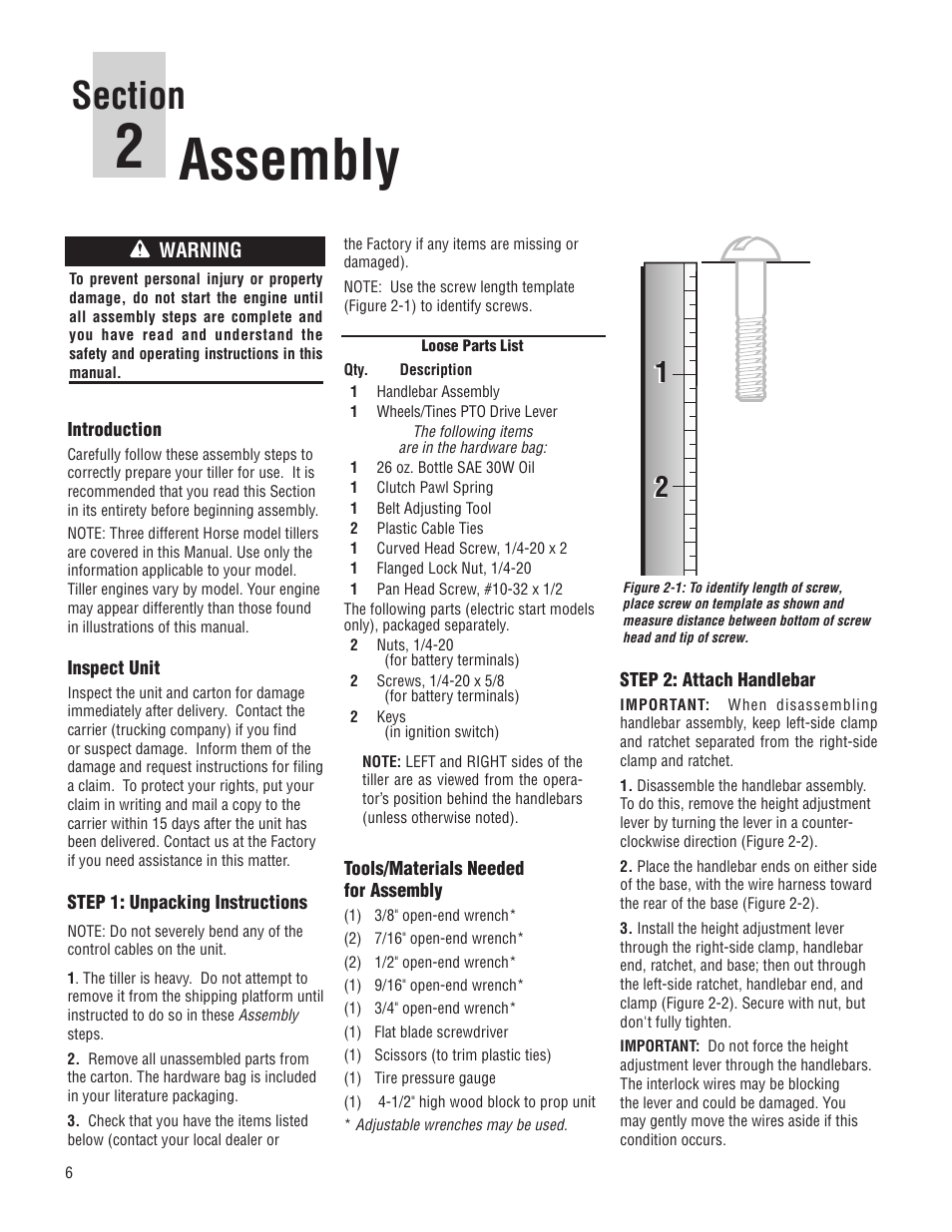 Assembly | Troy-Bilt E683G-Big Red User Manual | Page 6 / 60