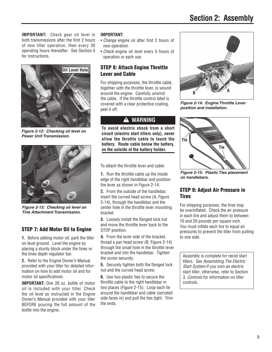 Warning | Troy-Bilt E683G-Big Red User Manual | Page 9 / 60