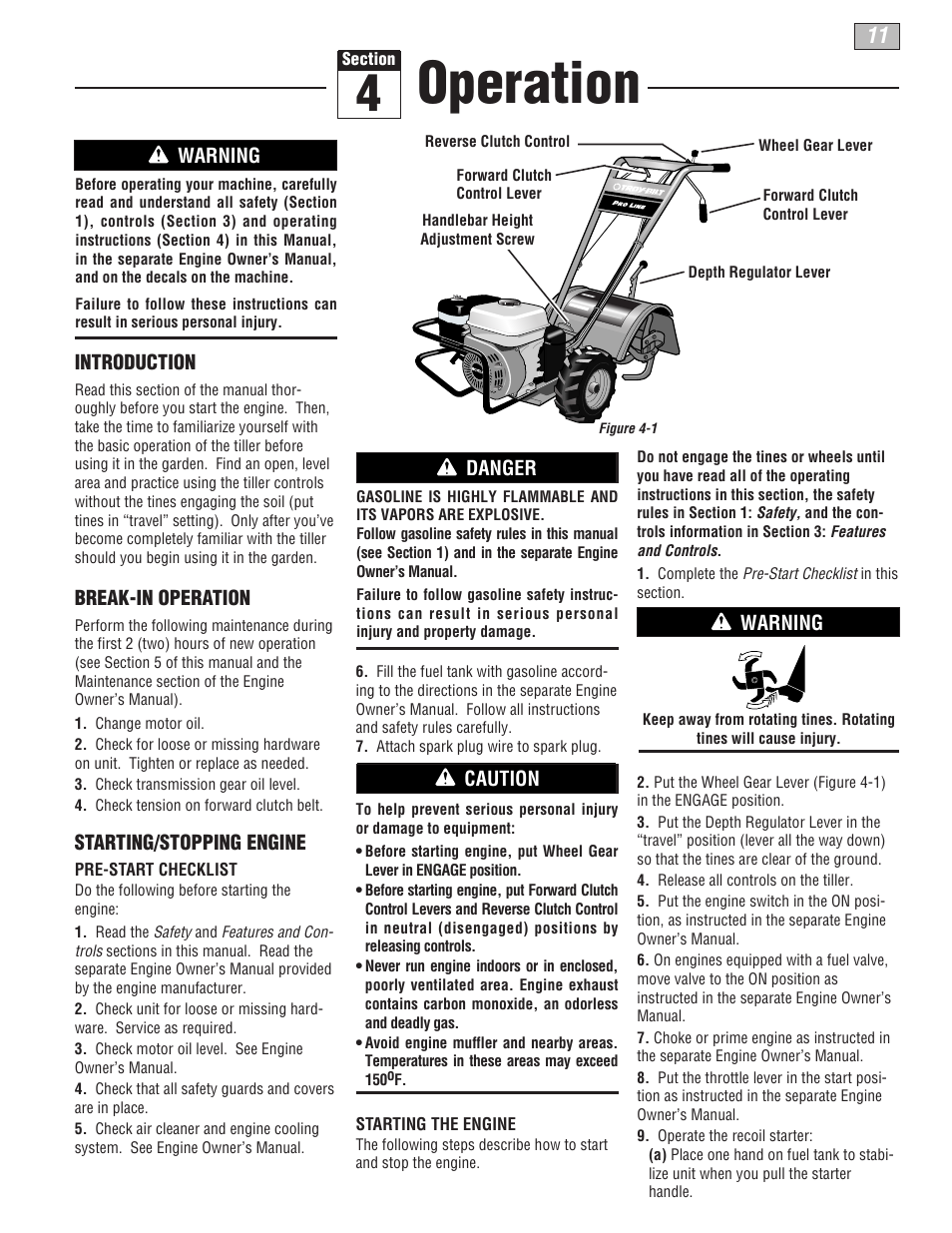 Operation | Troy-Bilt 665B User Manual | Page 11 / 36