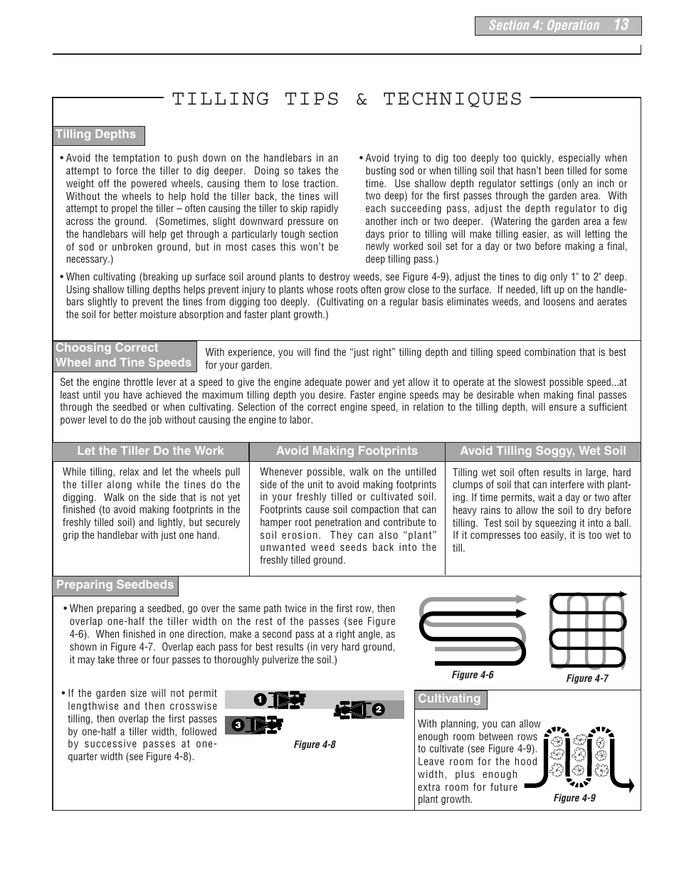 Tilling tips & techniques | Troy-Bilt 665B User Manual | Page 13 / 36