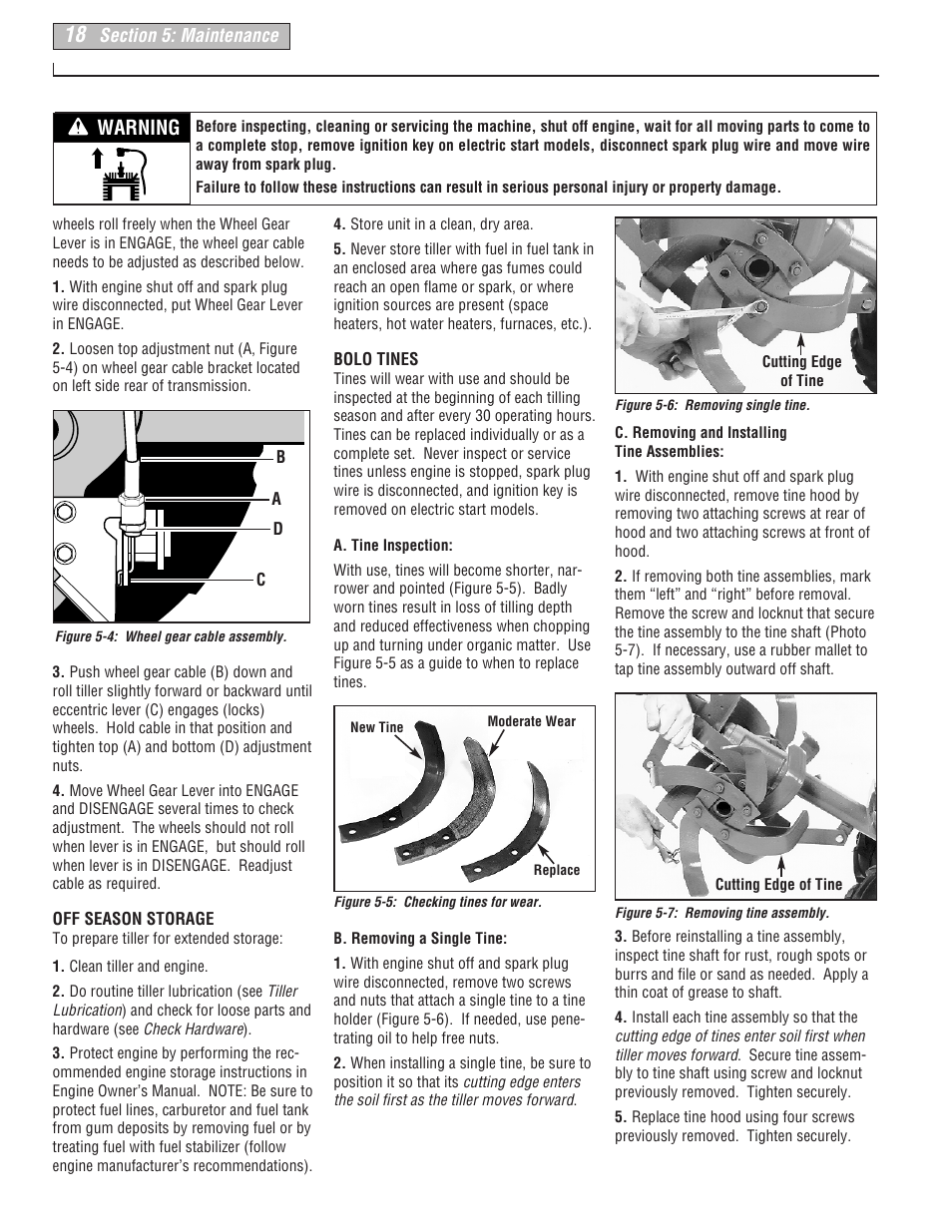 Warning | Troy-Bilt 665B User Manual | Page 18 / 36