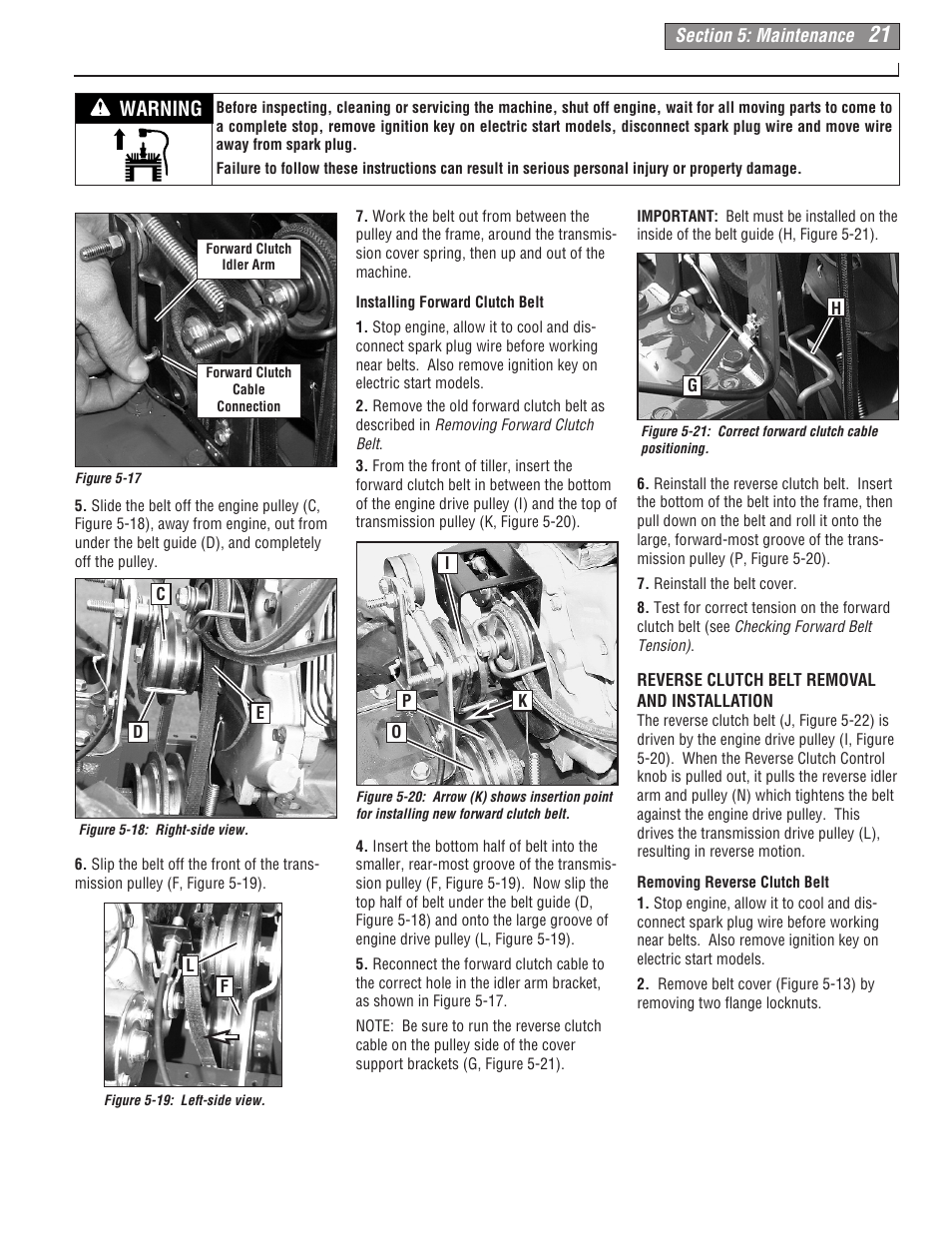 Warning | Troy-Bilt 665B User Manual | Page 21 / 36