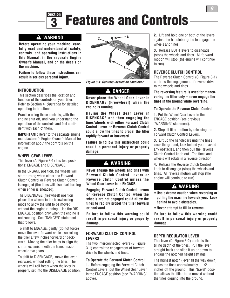 Features and controls | Troy-Bilt 665B User Manual | Page 9 / 36