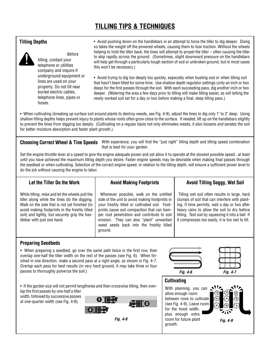 Tilling tips & techniques | Troy-Bilt 630C-Tuffy User Manual | Page 14 / 32