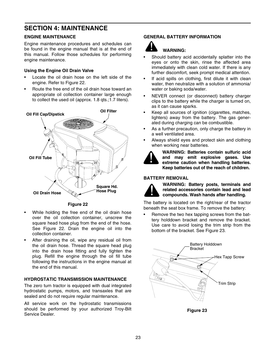 Troy-Bilt RZT 50 User Manual | Page 23 / 36