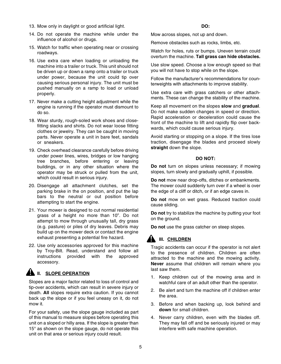 Troy-Bilt RZT 50 User Manual | Page 5 / 36