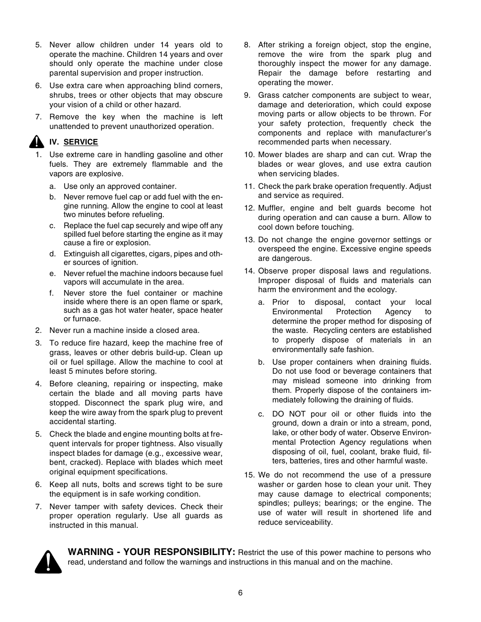 Troy-Bilt RZT 50 User Manual | Page 6 / 36