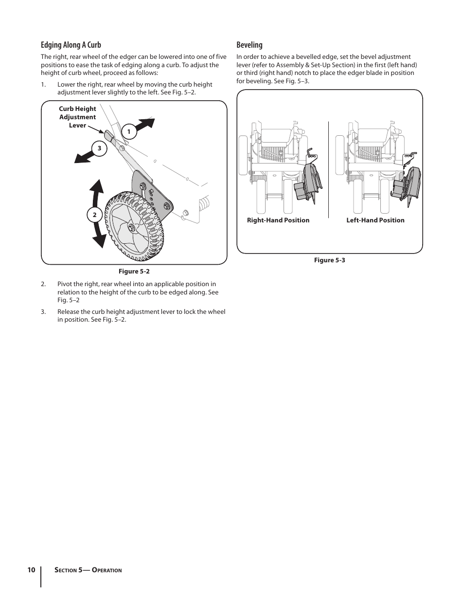 Edging along a curb, Beveling | Troy-Bilt 554 User Manual | Page 10 / 36